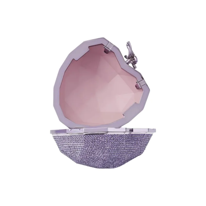 Jimmy Choo Transparent Synthetic Resin Clutch Women's Tanzanite Blue-2