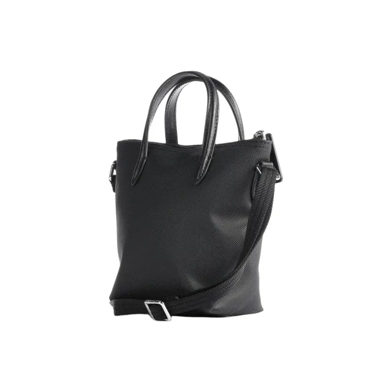 LACOSTE Coated Canvas Tote Bag, Shopping Bag, Handbag, Shoulder Bag, Crossbody Bag Mini Women's Black-3