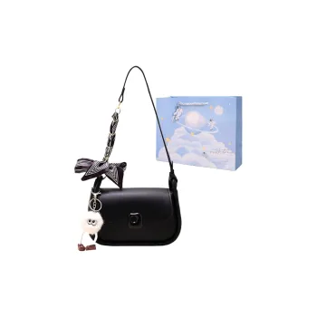Duoluplo Doron Paul PU Shoulder Bag Regular Women's Black With Charm/Khaki With Charm/White With Charm