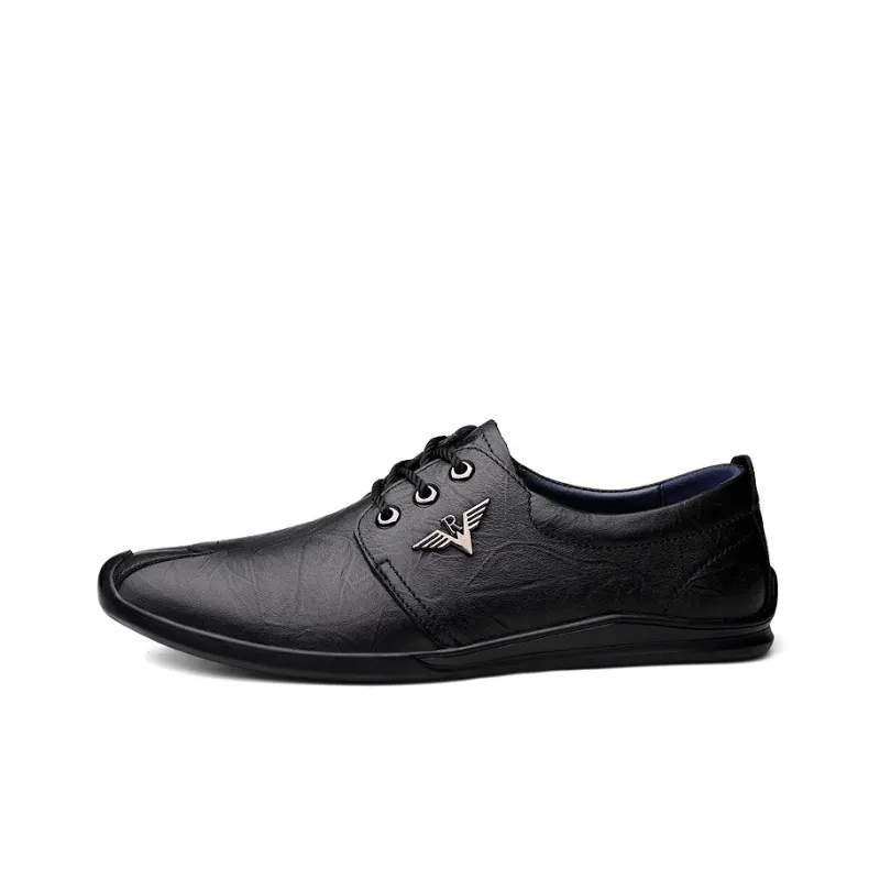 LAORENTOU Dress Shoes Men Low Top Light Brown/Dark Brown-2