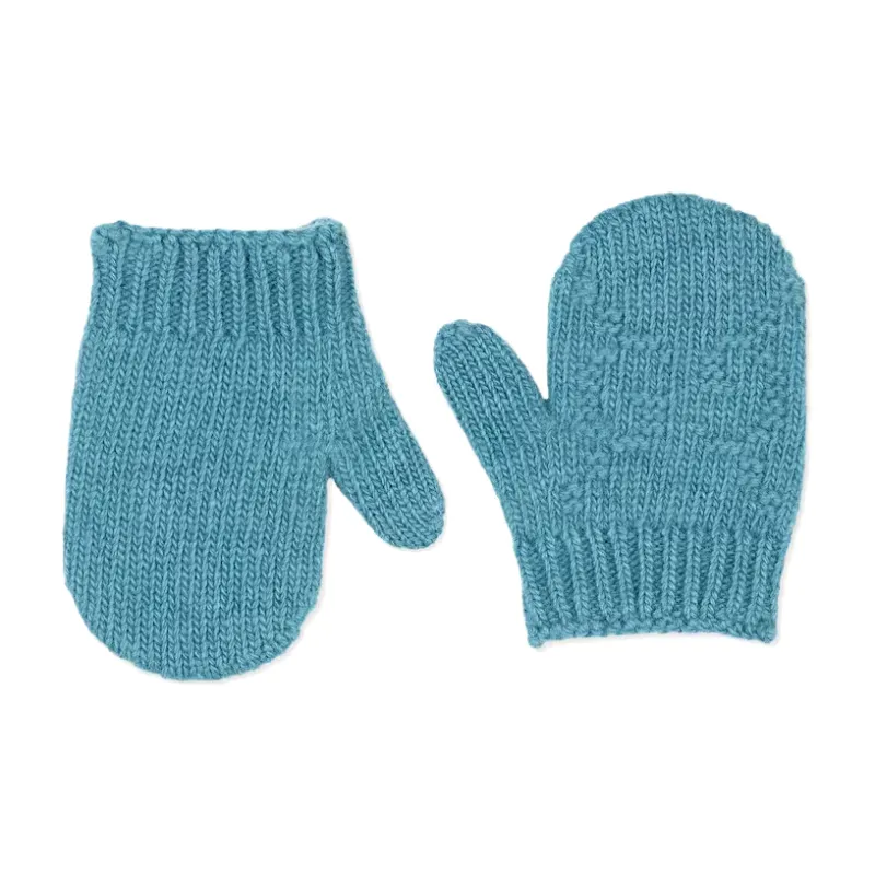 GUCCI Wool Knit Gloves Kids' Blue-0