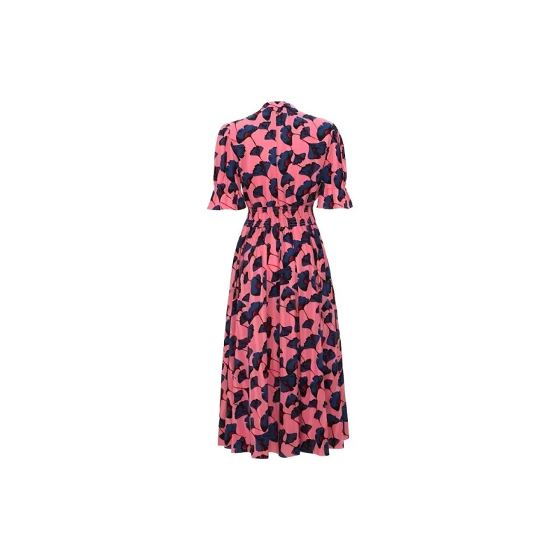 DVF Diane Von Furstenberg SS24 Short Sleeved Dress Women's Girly Pink-1
