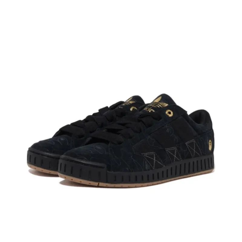 BAPE BLACK x Adidas Originals NRTN Anti Slip Wear Resistant Low Top Skateboard Shoes Women's Black-2