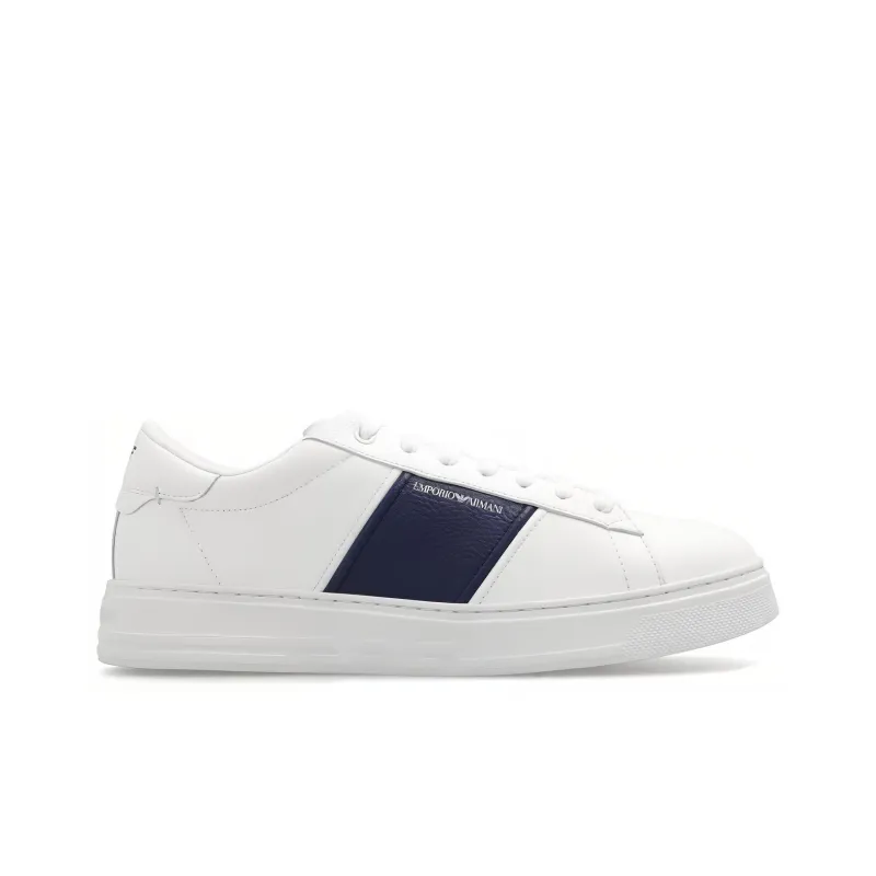 EMPORIO ARMANI Logo-print Leather Sneakers-1