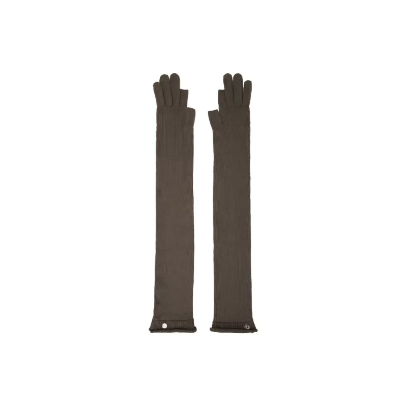 RICK OWENS/RO Virgin Wool Gloves Women's Brown-1