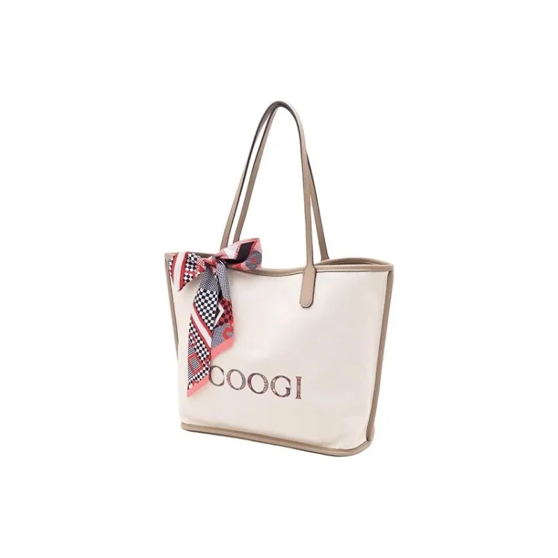 COOGI Canvas Mommy Bag, Tote Bag, Shopping Bag, Shoulder Bag Tubas Women's Ecru-1