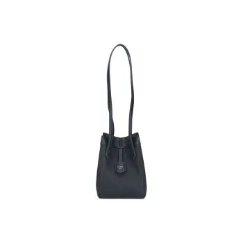 FENDI Calfskin Origami Bag Bucket Bag Handbag Shoulder Bag Mini Women's Black
