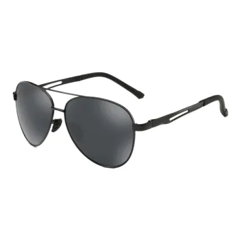 Thunder Pailong Alloy Aviator Sunglasses Unisex Black/Gray/Gold