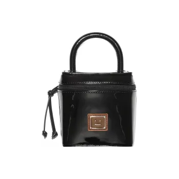 Acne Studios Patent Leather Handheld Makeup Bag Women's Black