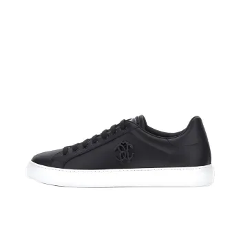 Roberto Cavalli Mirror Snake-embellished Leather Sneakers