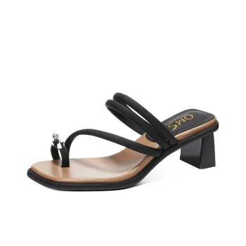 OMS Slide Slippers Women's Black/Beige