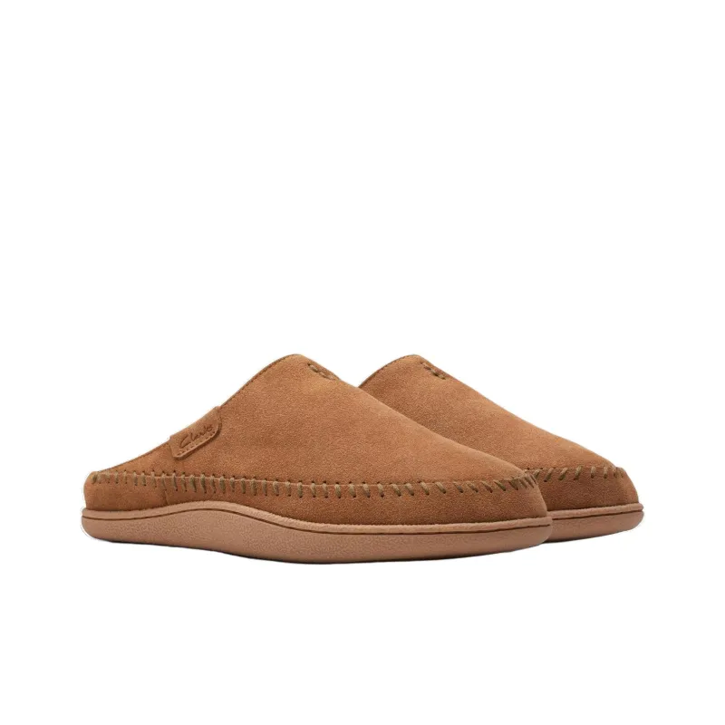 Clarks Rubber Sole Quiet Abrasion-Resistant Slip-Resistant Wrap-toe Slippers Men's Brown-2