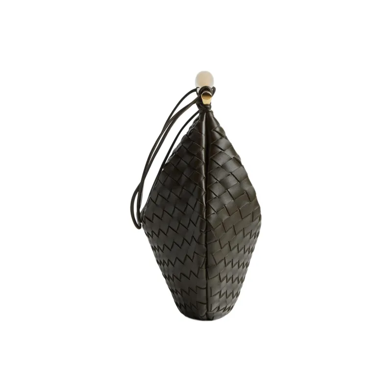 Bottega Veneta SARDINEIntrecciato Lambskin Handbag Shoulder Bag Medium Size Women's Dark Green-1