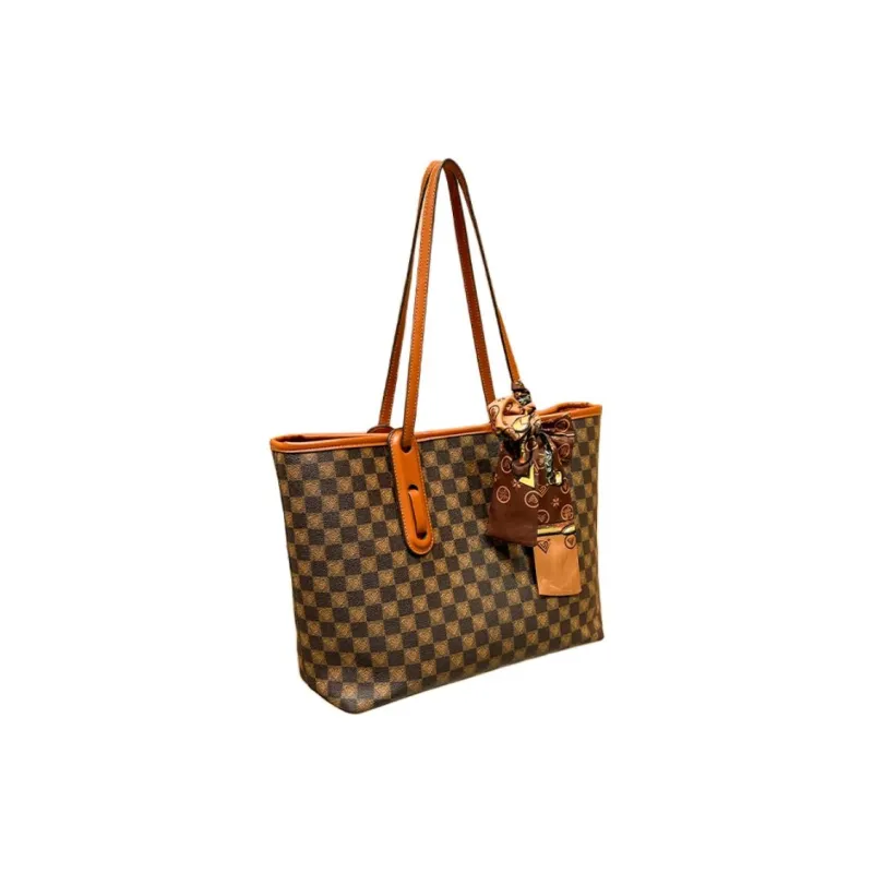 LUCKY DIAMOND PVC Combo Bag, Shoulder Bag Women's Coffee-1