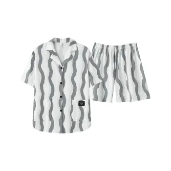 MIIOW Pajama Set Women's Black White Stripes