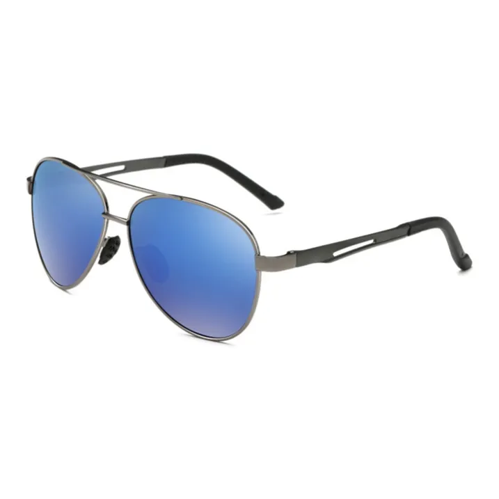 Thunder Pailong Alloy Aviator Sunglasses Unisex Black/Gray/Gold-2