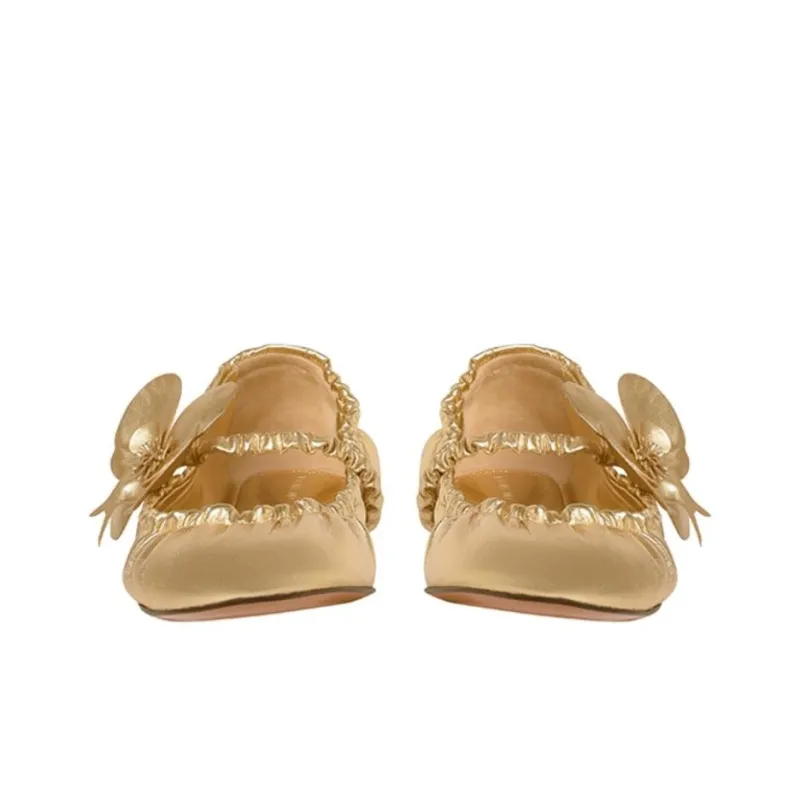 Zimmermann Orchid Leather Ballerina Shoes-3