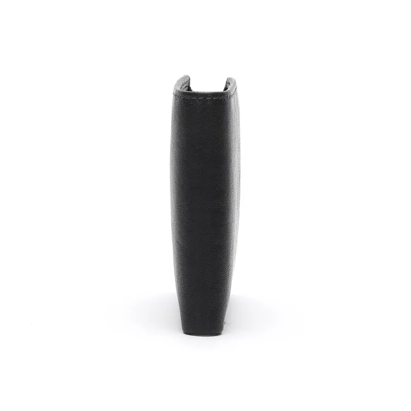 ELLE HOMME Top Grain Cow Leather Money Clip Ticket Clip Small Size Men's Black Coffee-2