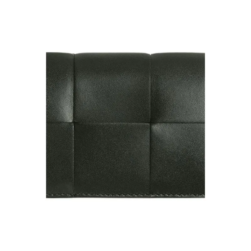 Bottega Veneta CASSETTE Cow Leather Card Holder Men's Dark Green & Agate Gray-3