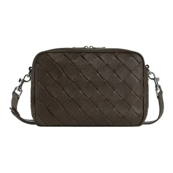 Bottega Veneta Grained Leather Camera Bag Shoulder Bag Crossbody Bag Medium Size Men's Khaki
