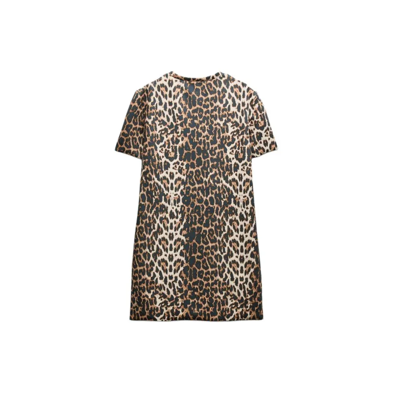 ZARA Short-Sleeved Dresses Women's Red-1