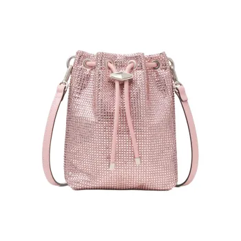 Jimmy Choo Satin Bucket Bags Shoulder Bag Crossbody Bag Women's Rose Pink