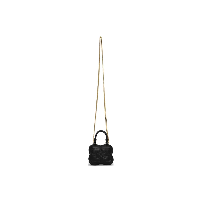 GANNI Recycled Leather Handbag Shoulder Bag Crossbody Bag Nano Women's Black-1
