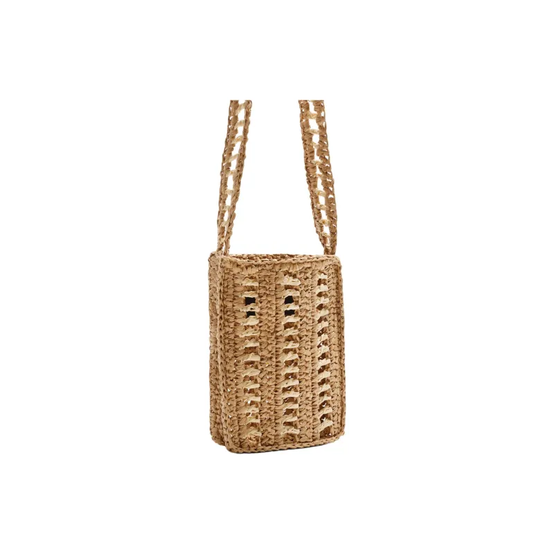 ZARA Paper Based Wicker Crossbody Bag Shoulder Bag Men's Natural Color-2