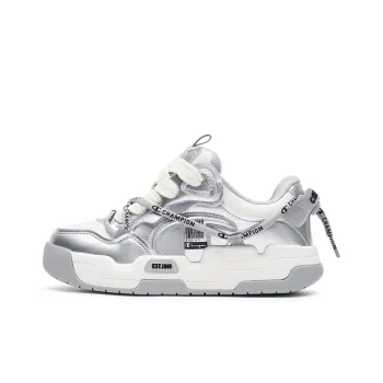 Champion Live Skate Low Top Skateboard Shoes Unisex Gray Silver