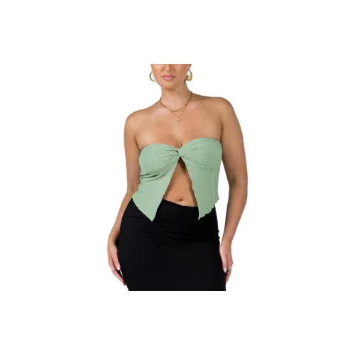 PRINCESS POLLY Strapless Tops Women's GREEN/Green