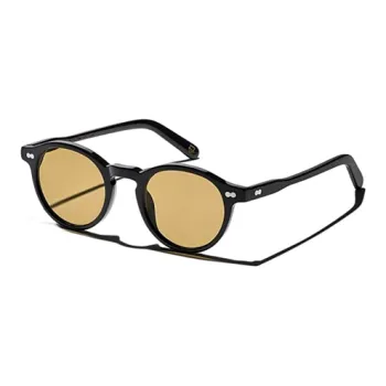 MOSCOT Acetate Round Sunglasses Men's Black