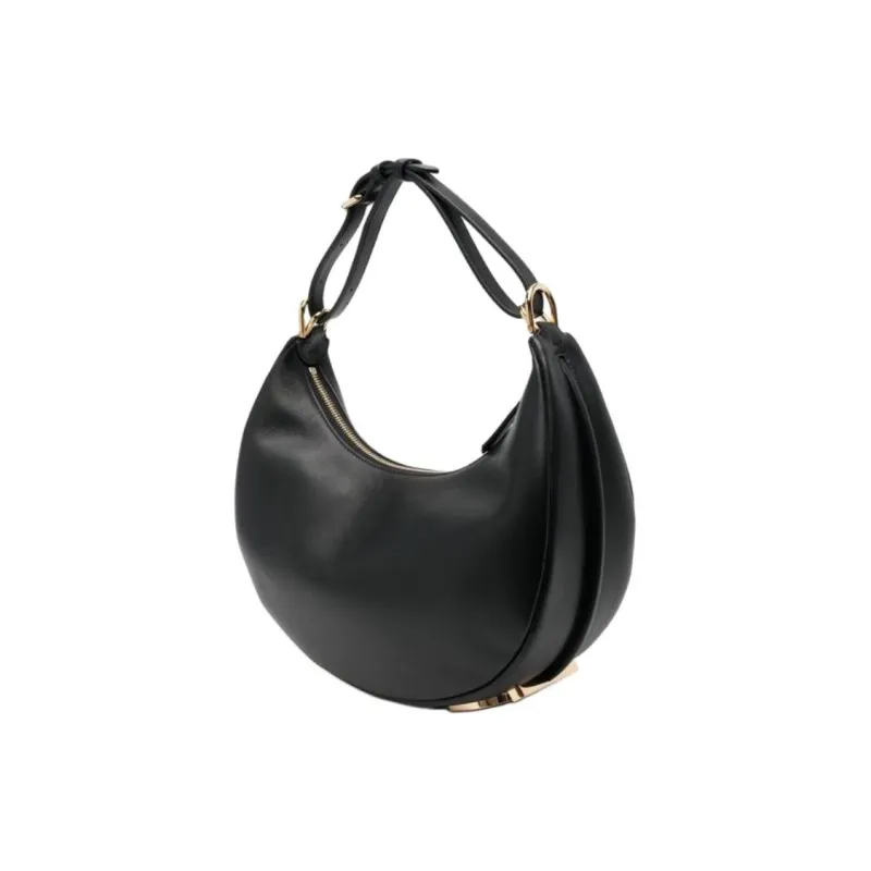 FENDI Fendigraphy Calfskin Crescent Bag, Shoulder Bag, Handbag Women's Black-2