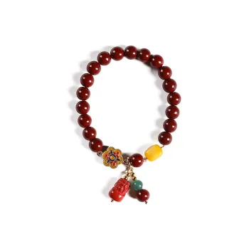 Kowloonko Reconstructed Cinnabar Bracelets Unisex