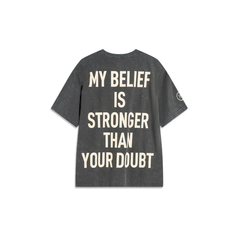LiNing T Shirt Men's Obsidian Gray Washed-1
