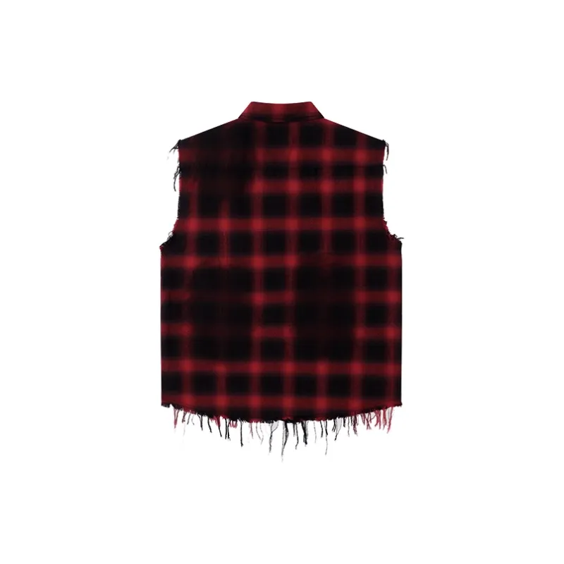 Fearless East Tank Tops Unisex Black And Red Plaid-1