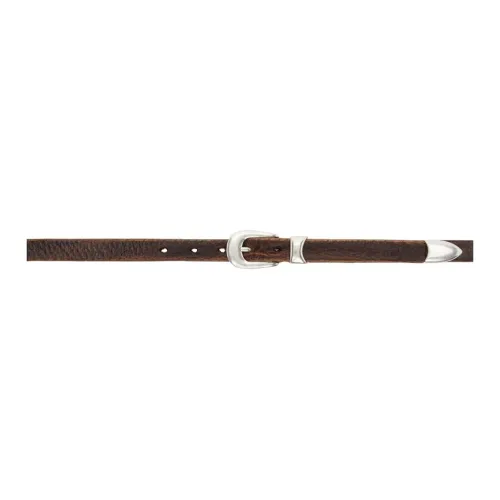 OUR LEGACY Textured Pin Buckle Leather Belts Men's Brown Width: 2CM