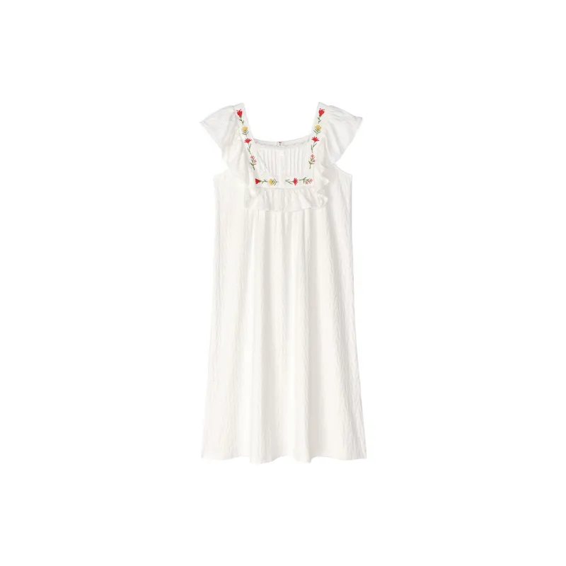 Song Qianya Nightgown Women's White-0
