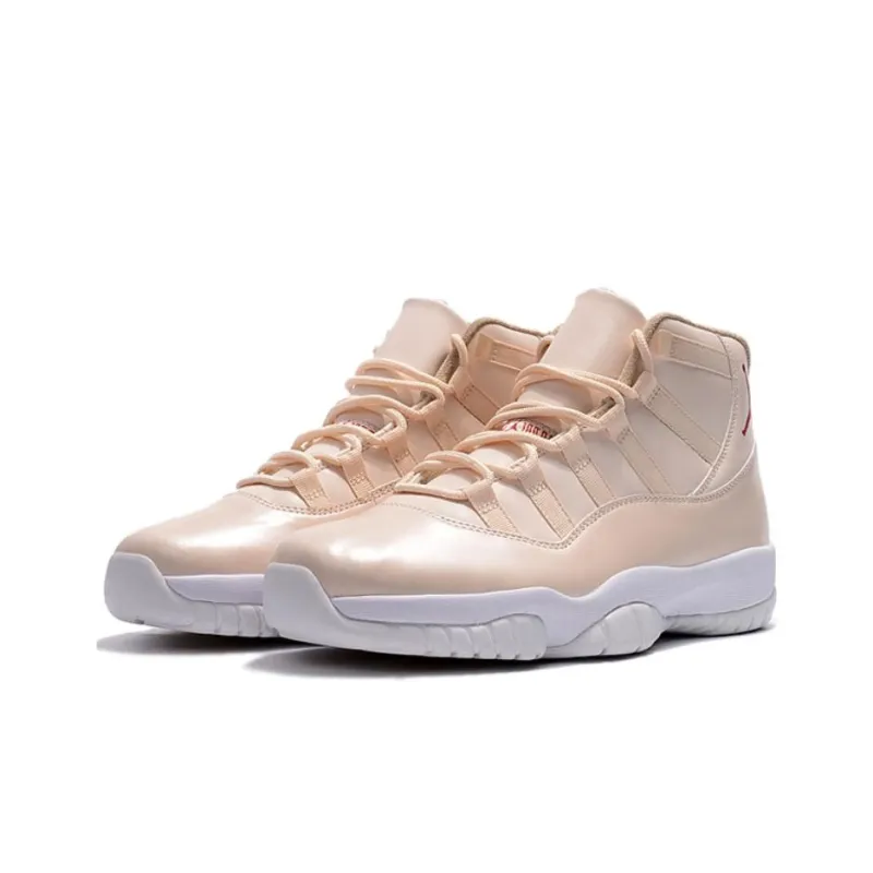 Jordan Air Jordan 11 Retro Cushioning Wear-Resistant High-Top Vintage Basketball Shoes Men's Ecru-1