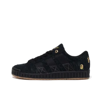 BAPE BLACK x Adidas Originals NRTN Anti Slip Wear Resistant Low Top Skateboard Shoes Women's Black