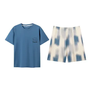 ROUKEER Pajama Set Men's Royal Blue