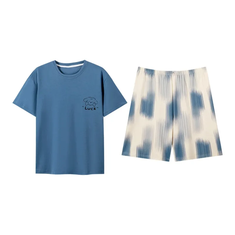 ROUKEER Pajama Set Men's Royal Blue-0