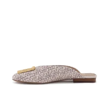 SAM EDELMAN Rhinestone Slip Resistant Closed Toe Slippers Women's Light Brown