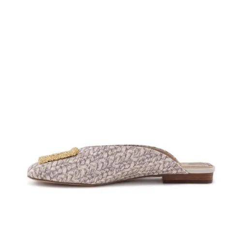 SAM EDELMAN Rhinestone Slip Resistant Closed Toe Slippers Women's Light Brown