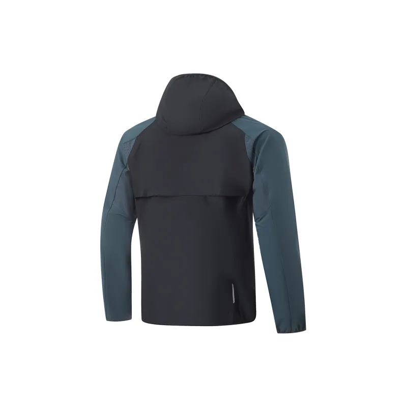LiNing Running Collection Breathable, Waterproof, And UV Protection Sun Protection Clothing Men's Black/Snail Dark Cyan-1