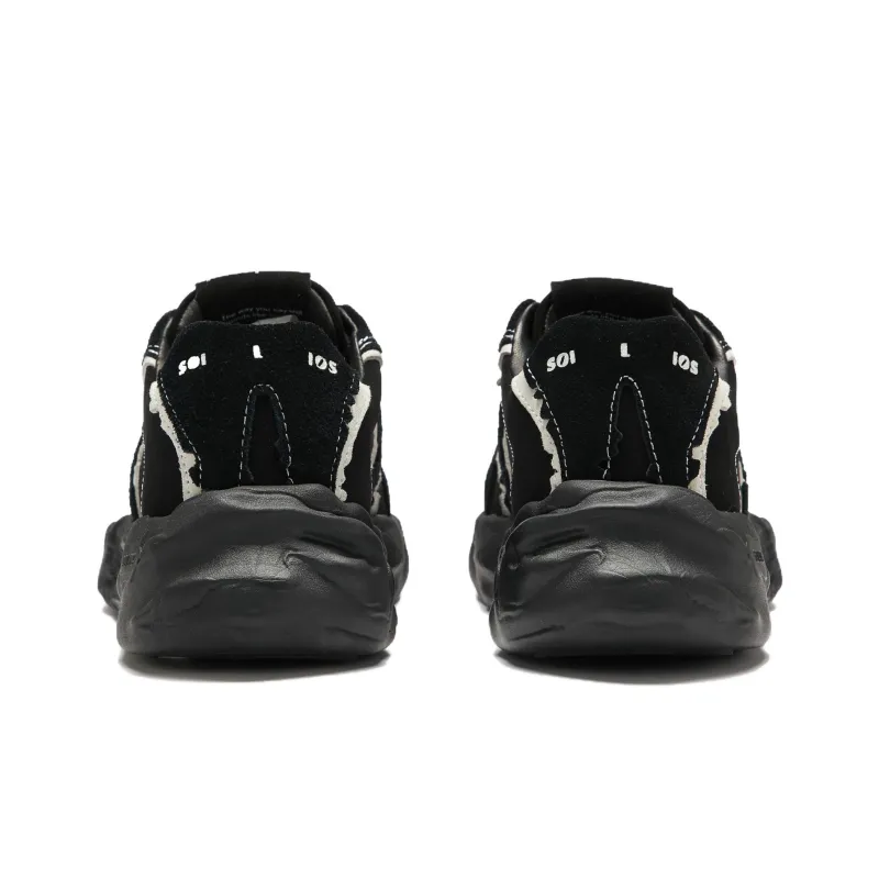 Soilios Anti Slip Wear Resistant Low Top Skateboard Shoes Unisex Obsidian Black-3