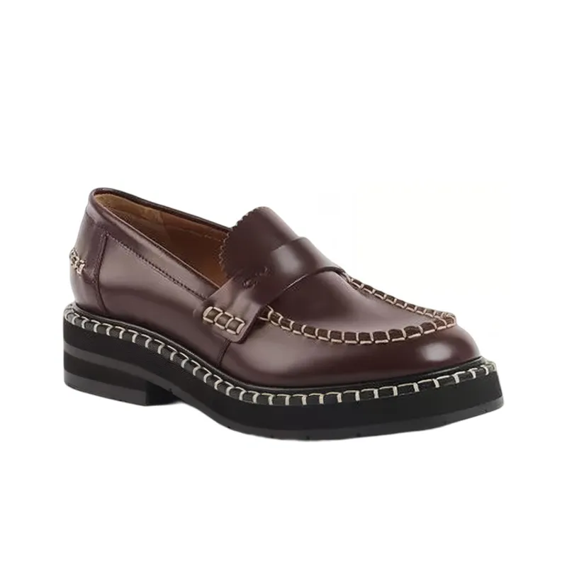 Chloe Noua Flat Shoes Women's Deep Red-2