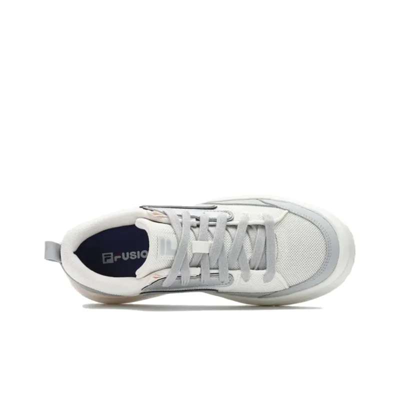 FILA FUSION Nollie Anti Slip Wear Resistant Low Top Skateboard Shoes Women's White Gray-2