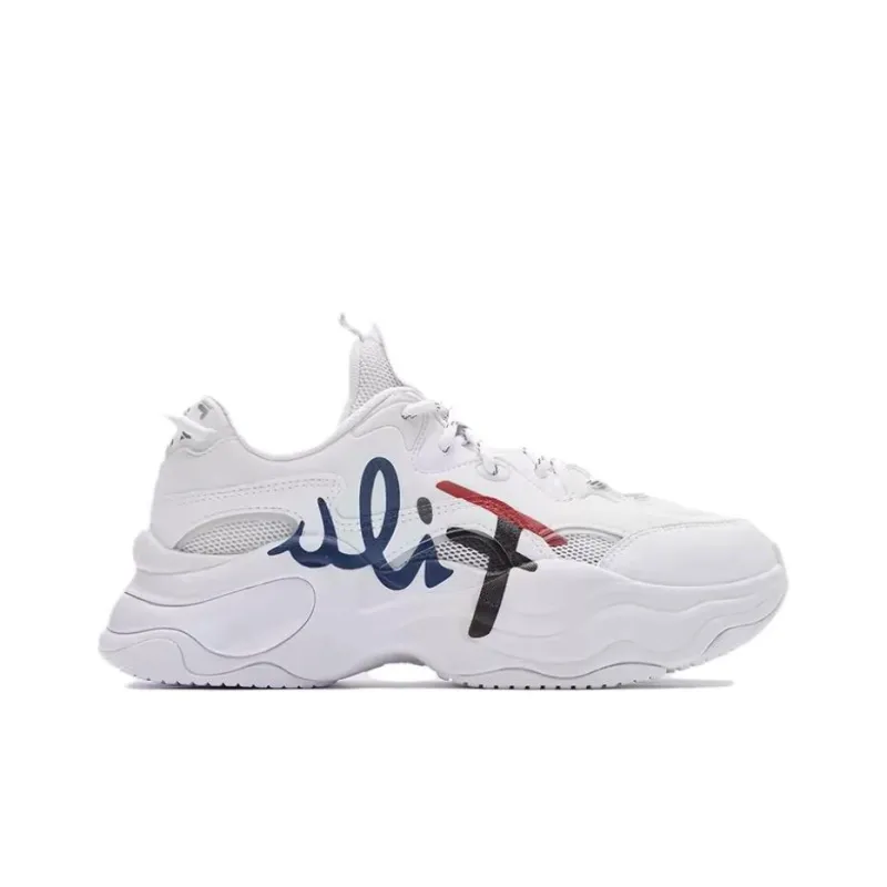 FILA FUSION BUBBLE Cushioning Anti Slip Wear Resistant Breathability Low Top Casual Shoes Women's White-1