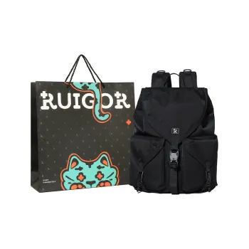 RUIGOR Fabric Laptop Backpack Unisex Black