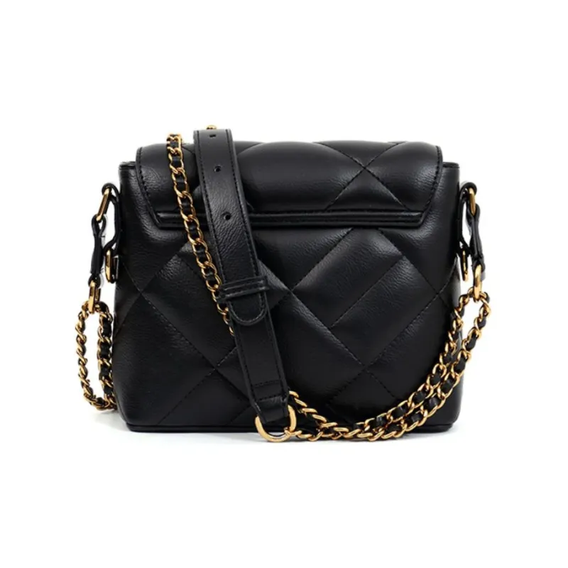 LMK Cow Leather Crossbody Bag, Shoulder Bag Women's Black-2